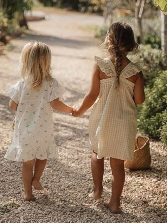 Παιδικό Φόρεμα Κοντομάνικο Floral White