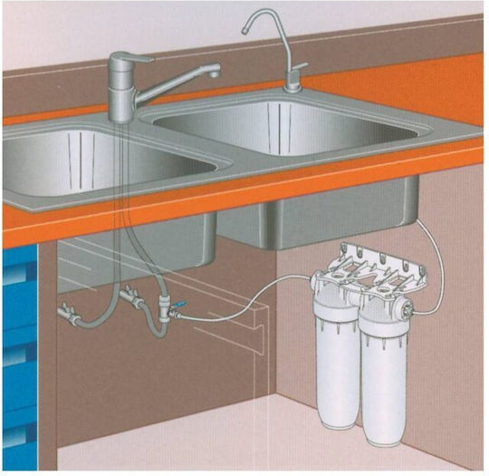 Atlas Filtri SX Water Filtration System Double Under Sink Micron 3/4'' 312212