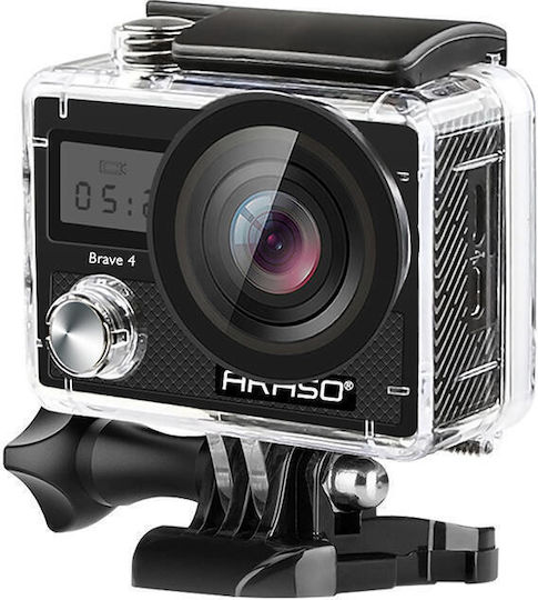 Akaso Brave 4 Action Camera 4K Ultra HD Underwater (with Case) Accessories Kit with Screen 2" and Wi-Fi Black