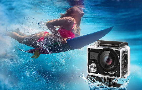 Akaso Brave 4 Action Camera 4K Ultra HD Underwater (with Case) Accessories Kit with Screen 2" and Wi-Fi Black