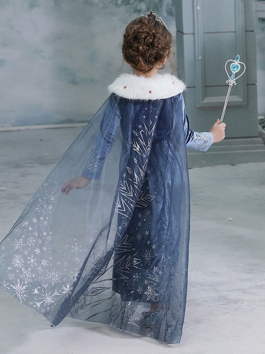 Elsa Frozen Kids Costume Blue Princesses