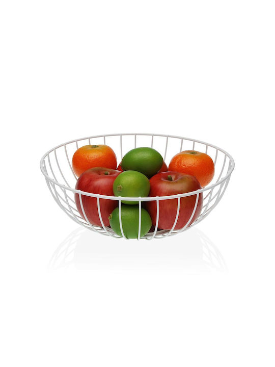 Versa Fruit Bowl Metallic White 28x10x28cm