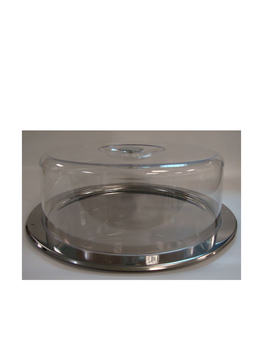 Cook-Shop Gray Plastic Cake Stand with Lid 37x37cm