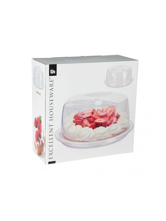 Transparent Plastic Cake Stand with Lid 34x34x15cm