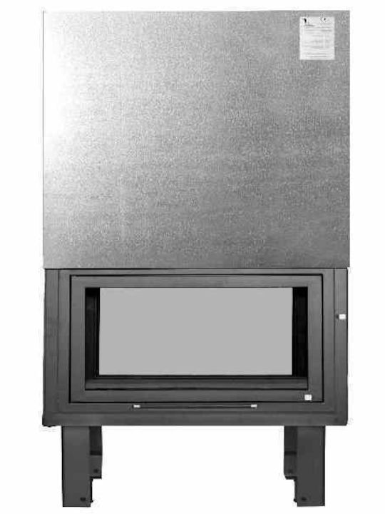 CHytiria Misailidi Eco T-75 Kaminofen Holz 13.5kW Durchsichtige mit Schiebeschranktür Geschlossenes Ausdehnungsgefäß