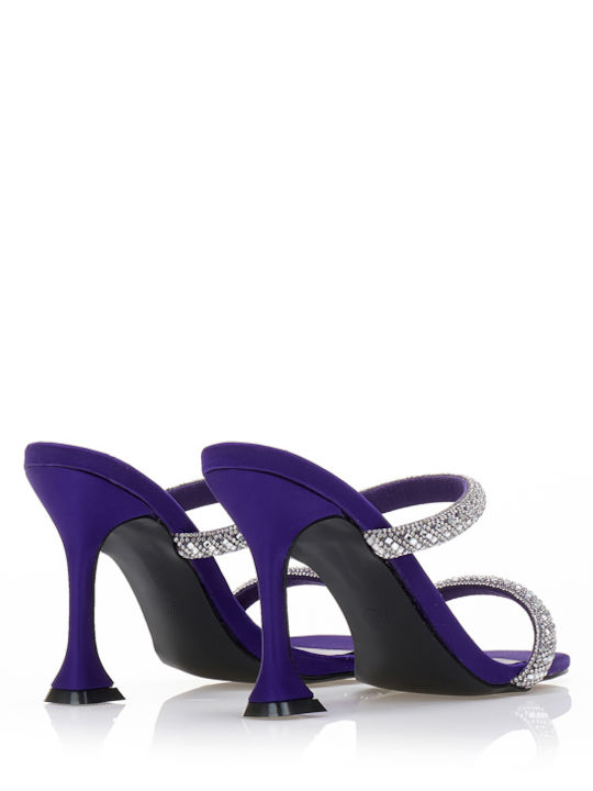 Stoff Sandalen mit Strass Lila