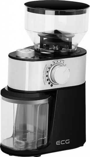 ECG KM 1412 Electric Coffee Grinder 200W for 240gr Beans and 18 Grind Levels Black