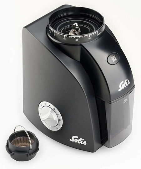 Solis Scala Zero Static Electric Coffee Grinder 130W for 300gr Beans and 24 Grind Levels Black