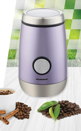 Heinner Electric Coffee Grinder 150W for 50gr Beans Purple