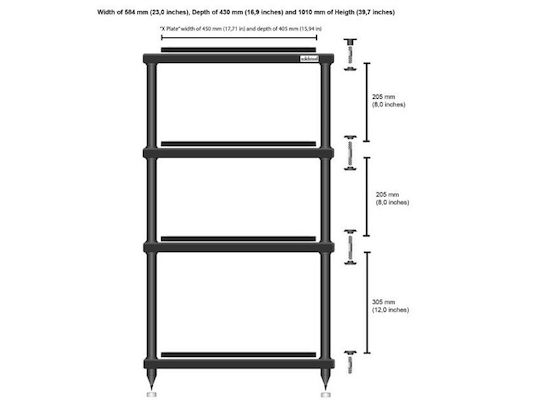 Solidsteel S5-4 Rack 4 Nivele Negru 58.4x101x43cm