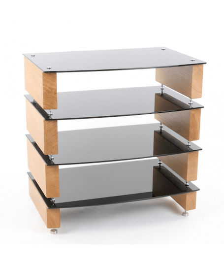 Custom Design Milan Reference 10 Έπιπλο Hi-Fi Walnut/Black Glass 57x60x40cm