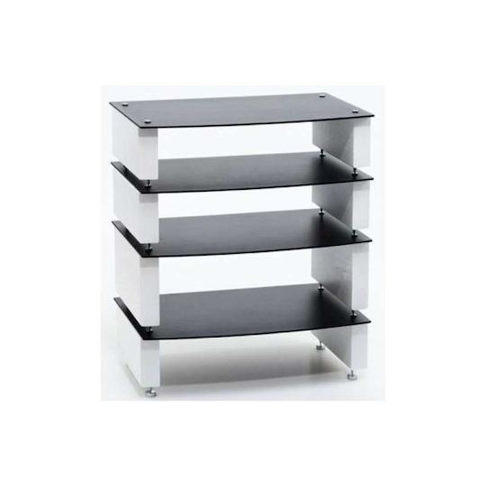 Custom Design Milan 6 Έπιπλο Hi-Fi White/Clear Glass 57x58.5x40cm