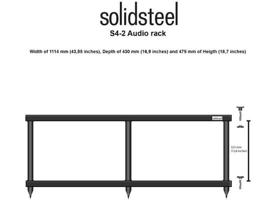 Solidsteel S4-2 Rack 2 Nivele Alb 111.4x47.5x43cm