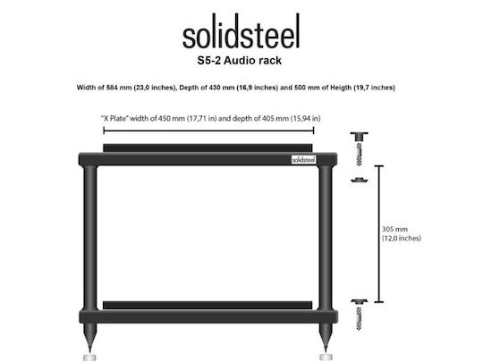 Solidsteel S5-2 Стелаж 2 нива Черен 58.4x50x43см