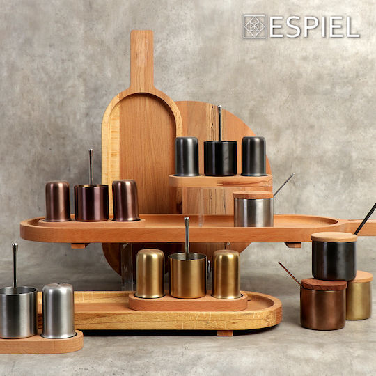 Espiel Salt and Pepper Set Inox with Stand Gold 2pcs