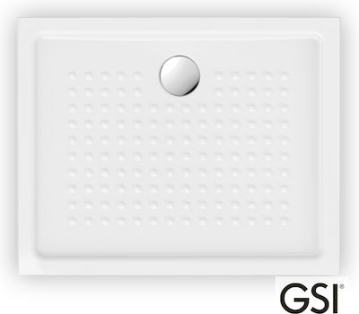 GSI Antislip Rechteckig Porzellan Dusche x80cm Weiß