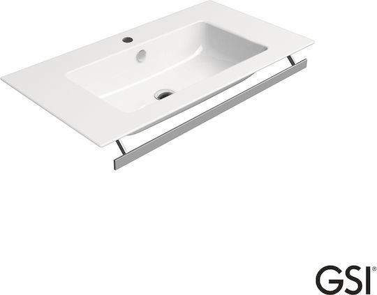 GSI Pura Aufgesetztes Waschbecken Porzellan 82x46x12.5cm Without a Petticoat hanger