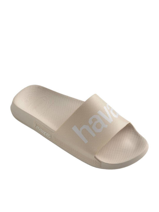 Havaianas Classic Logomania Slides Beige