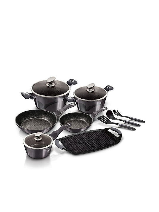 Berlinger Haus Metallic Line Cookware Set Made of Aluminum Carbon Pro with Stone Coating 6 Pieces