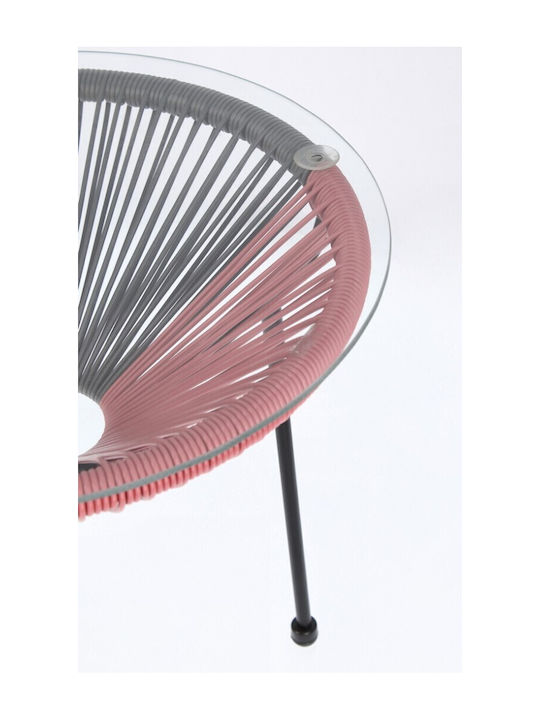 Round Side Table Parker Glass Multicolour M50xL50xH50cm