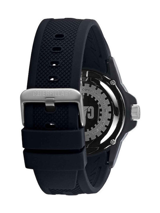 CAT Men's Watch Battery with Black Rubber Strap