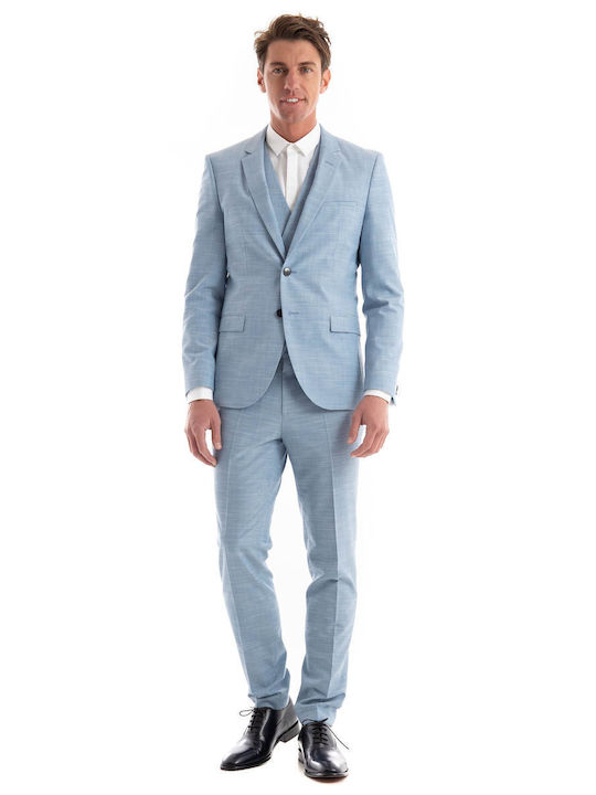 Hugo Boss Men's Suit Slim Fit Light Blue