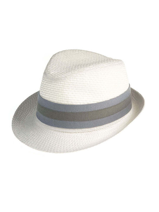 Designer's Cat Kids' Hat Fedora Straw White