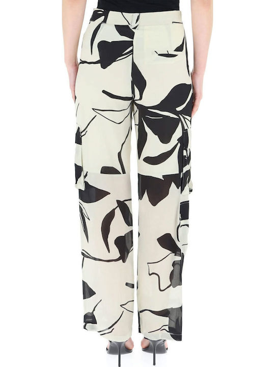Women's Fabric Cargo Trousers Beige