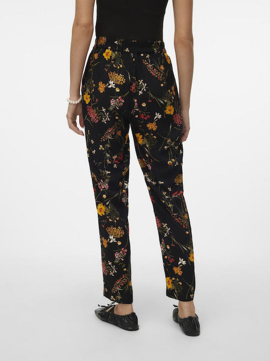 Vero Moda Γυναικείο Υφασμάτινο Παντελόνι Loose Fit Μαύρο