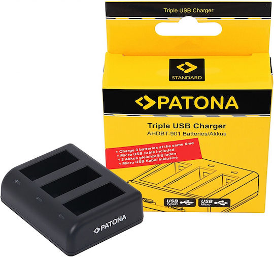 Patona AHDBT-901 Charger for GoPro Hero 9 / Hero 10 / Hero 11