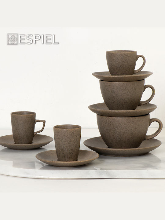 Espiel Porcelain Espresso Cup Set 80ml Brown