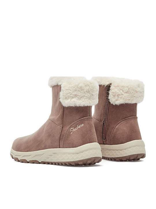Escape Plan Cozy Collab Γυναικείες Μπότες με Γούνα Taupe