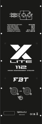 FBT X lite112 XLITE112 Passive Speaker PA 200W with Woofer 12" 35.6x35.7x61.9cm.