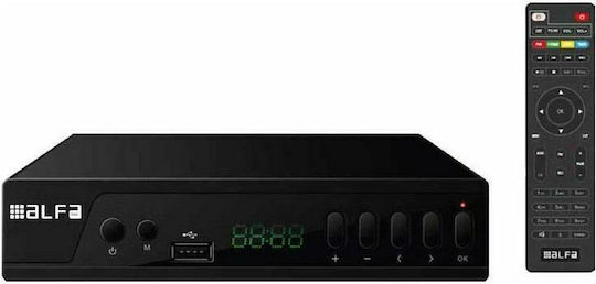 Alfatel DVB-168-9A 900008 DVB-T2 Receptor Digital Mpeg-4 HD (720p) cu Funcția Înregistrare PVR pe USB Conexiuni SCART / HDMI / USB