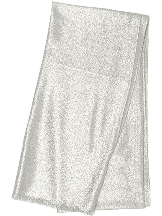 Women's Stole Evening Appearances White Silver Thread Mb-shawl2-white