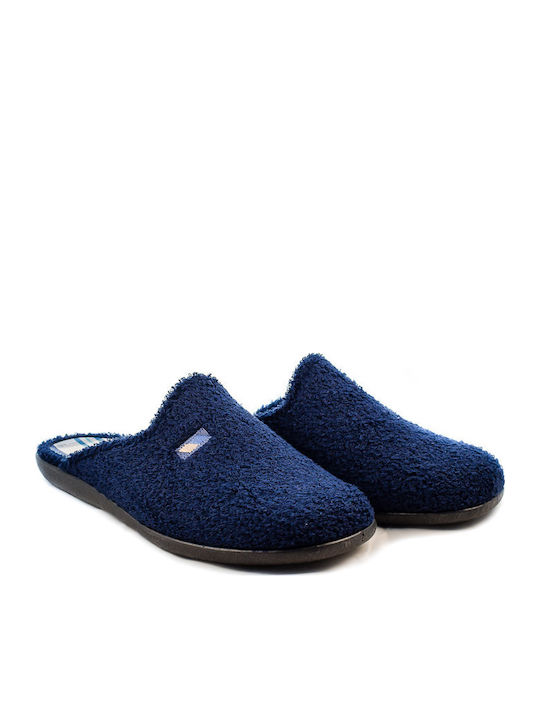 Frottee Herrenhausschuhe Blau