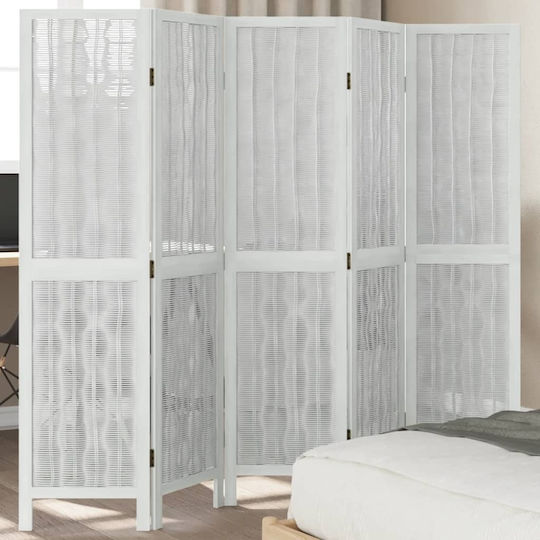 vidaXL Decorative Room Divider Wooden with 5 Panels 175x160cm