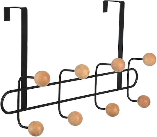 Agățătoare Pentru Uși Metalică 41x7.5x23cm 8 Locuri Neagră