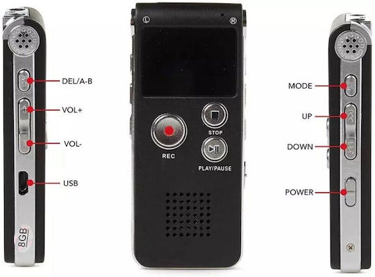 Andowl Monophonic Digital Portable Recorder Battery with Recording Duration 8 Hours