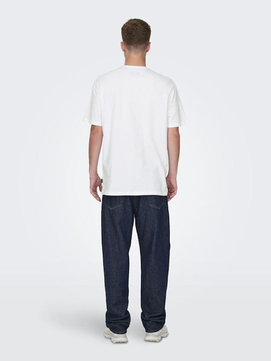 Only & Sons Popeye T-shirt Weiß Baumwolle