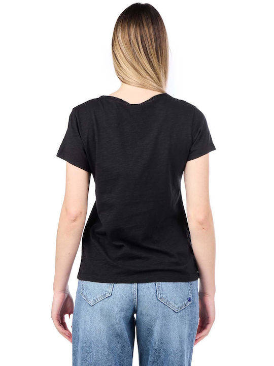 Dirty Laundry Feminin Tricou cu Decolteu în V Negru