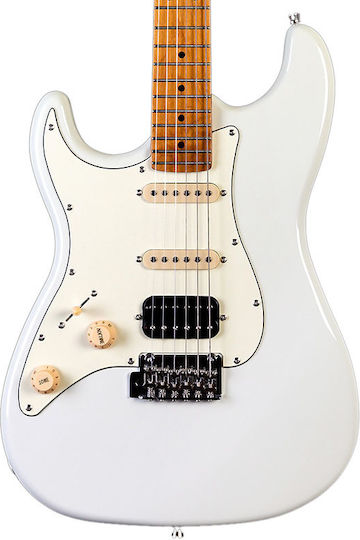 Jet Guitars JET Relic Chitară Electrică Stratocaster cu HSS Configurație Doze Olympic White