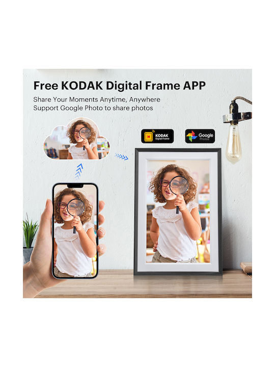 Kodak Digitaler Bilderrahmen mit Touchscreen 10.1" Auflösung 1280x800 Schwarz RCF-1018