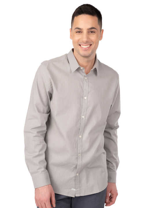 Rebase Men's Shirt Long Sleeve Linen ICE GREY RGS-580