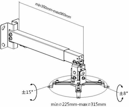 Equip Βάση Projector Projector Ceiling Wall Mount Bracket Black