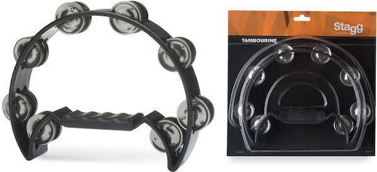 Millenium Black Plastic Hand Tambourine with Double Row Jingles