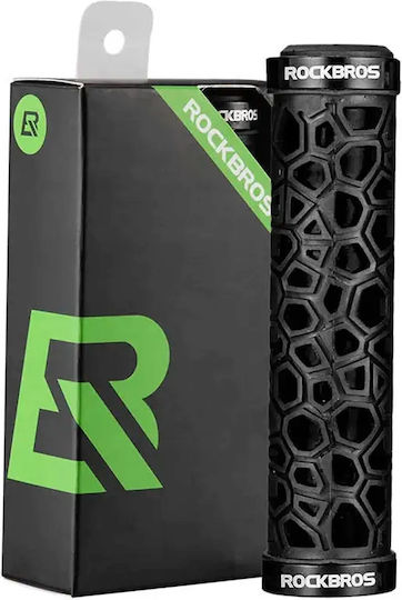 Rockbros 2017-14ABK Χειρολαβές Ποδηλάτου σε Μαύρο Χρώμα από καουτσούκ