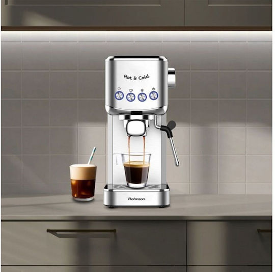 Rohnson Automatic Espresso Machine 1350W Pressure 20bar Silver R-98013