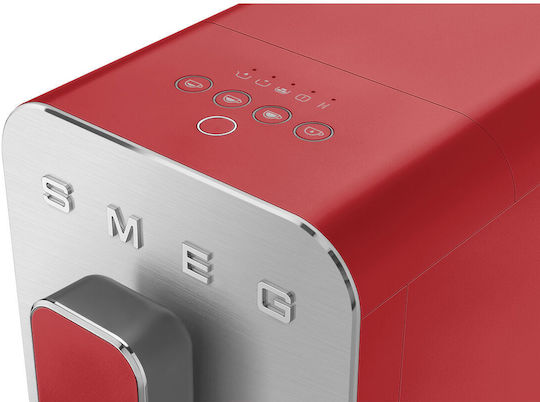 Smeg Автоматична Еспресо Кафемашина 1350W Налягане 19bar с Мелачка Червена BCC01RDMEU