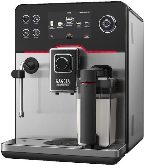 Gaggia Accademia Automatic Espresso Machine 1500W Pressure 15bar for Cappuccino with Grinder Silver